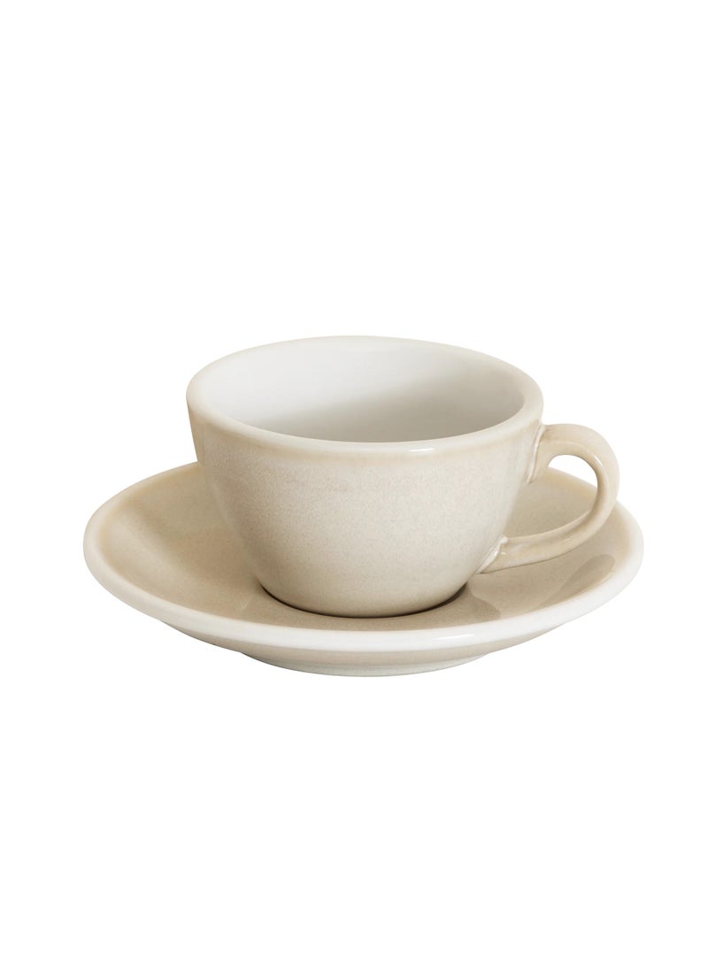 Loveramics Egg - Flat White 150 ml Cup and Saucer - Ivory