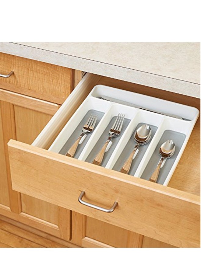 Plastic Cutlery silverware Tray for Drawer, Utensil Flatware Tableware Organizer for Kitchen, Fits Standard Drawer