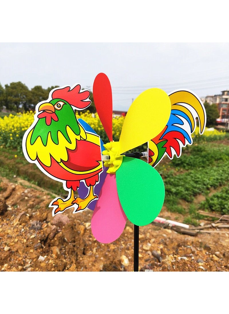 New three-dimensional cartoon animal windmill Zodiac windmill plastic animal windmill childrens activities childrens toys wholesaleTail Windmill (Rooster) Tail Windmill (Rooster)