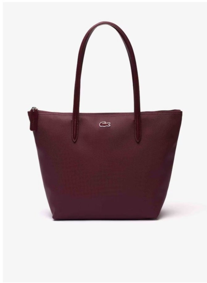 Lacoste Bag Medium Tote Bags for Women, Claret Women's Shoulder Bags, Lacoste Handbag