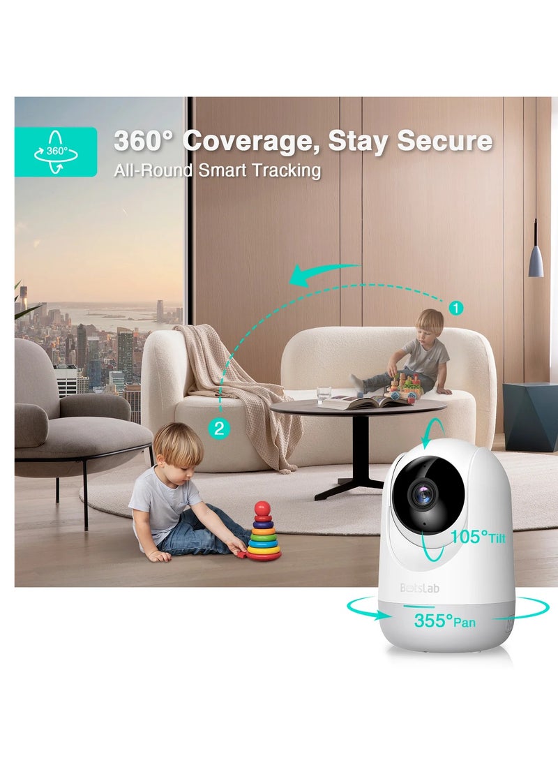 Indoor Cam2 C211 360° Security Camera - 2K 3MP HD, AI Human Detection, Two-Way Audio, HD Night Vision, Alexa & Google Assistant Compatible