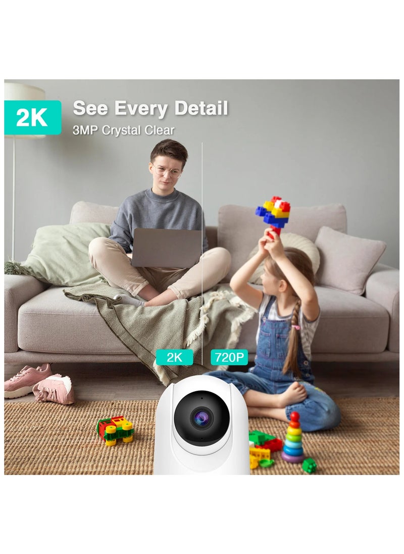 Indoor Cam2 C211 360° Security Camera - 2K 3MP HD, AI Human Detection, Two-Way Audio, HD Night Vision, Alexa & Google Assistant Compatible