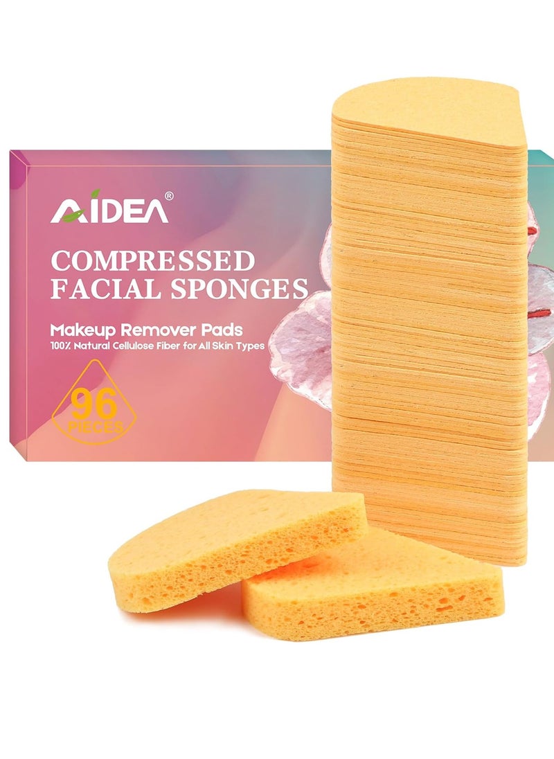 AIDEA 96Count Facial Sponges Compressed, Face Sponges for Cleansing, Natural Cosmetic Makeup Sponges, Sponges for Washing Face, Exfoliating, Makeup Removal, Travel Essentials for Women