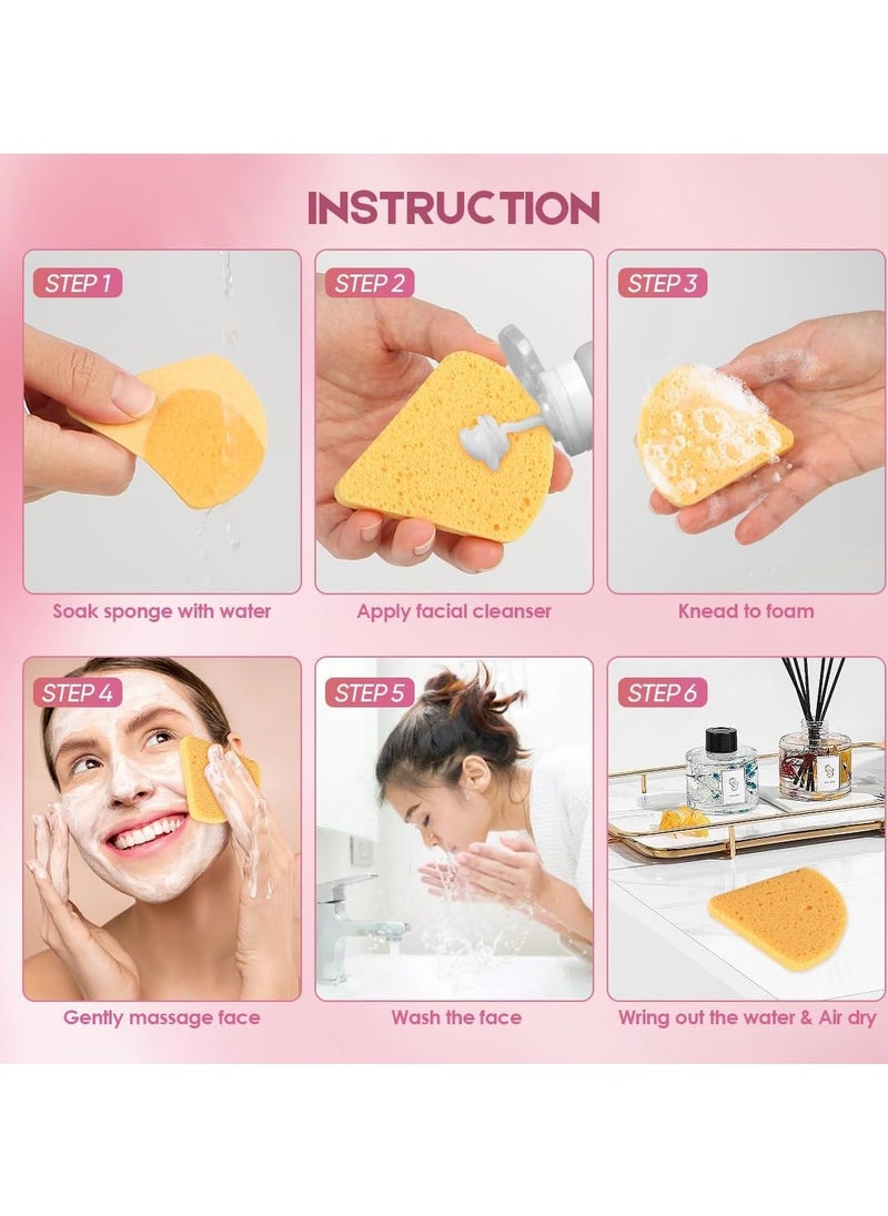 AIDEA 96Count Facial Sponges Compressed, Face Sponges for Cleansing, Natural Cosmetic Makeup Sponges, Sponges for Washing Face, Exfoliating, Makeup Removal, Travel Essentials for Women