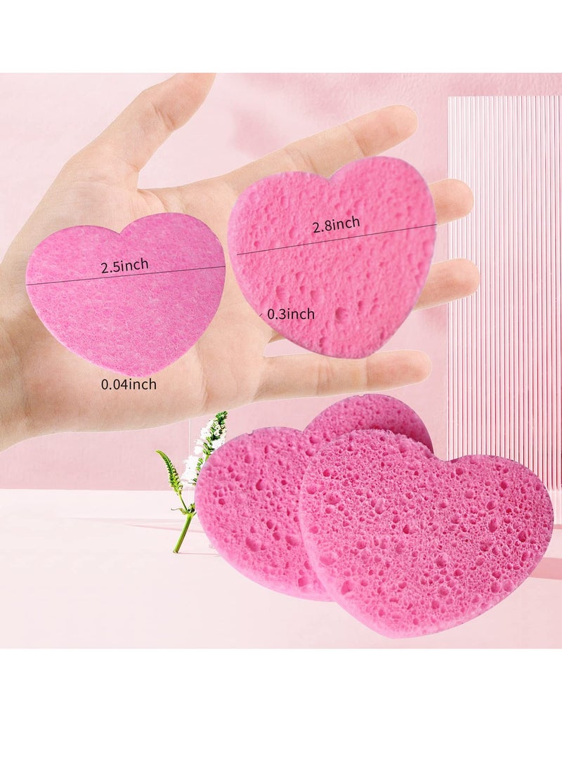 50-Count Facial Sponges Compressed, 100% Natural Cellulose Face Sponge Professional Cosmetic Spa Sponges for Face Cleansing, Exfoliating Mask, Makeup Removal for Travel and Home, Pink