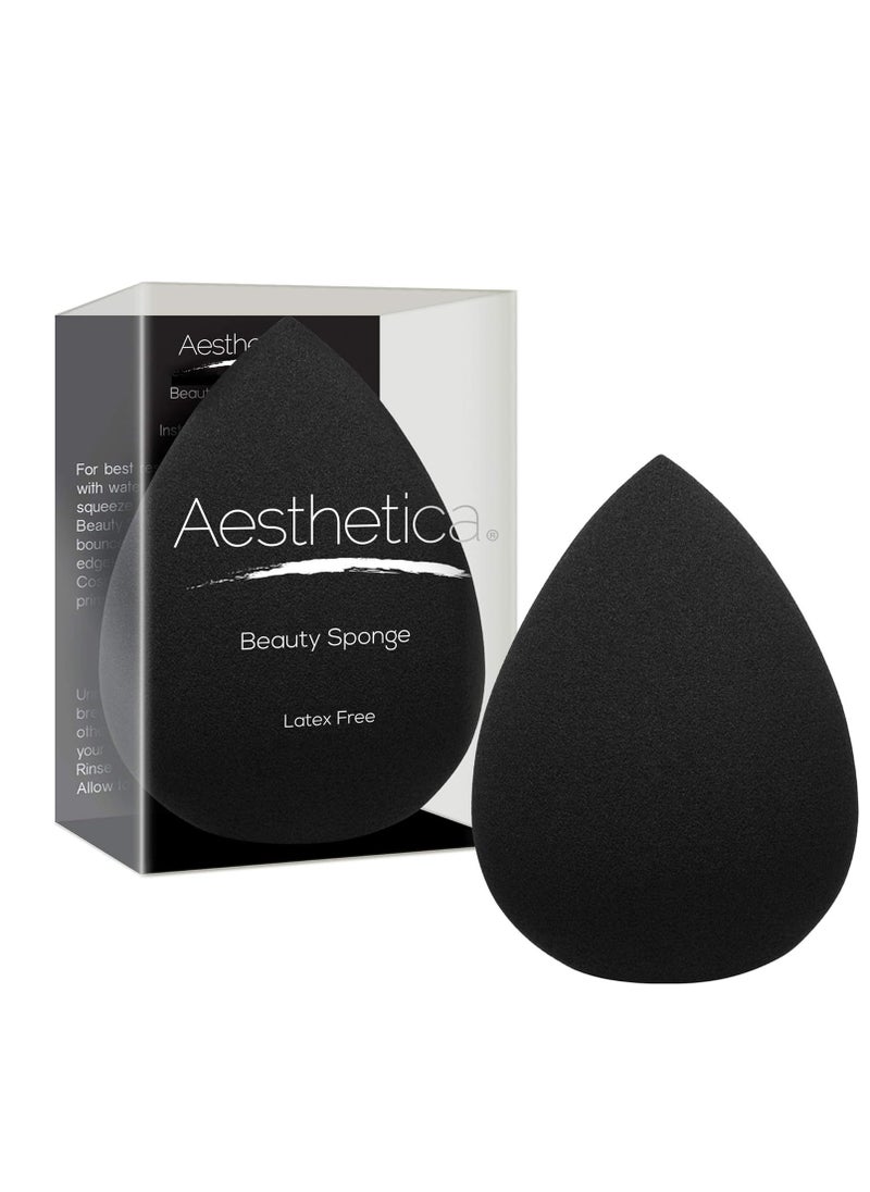 Aesthetica Cosmetics Beauty Sponge Blender - Latex Free and Vegan Makeup Sponge Blender - For Powder, Cream or Liquid Application - One Piece Make Up Sponge
