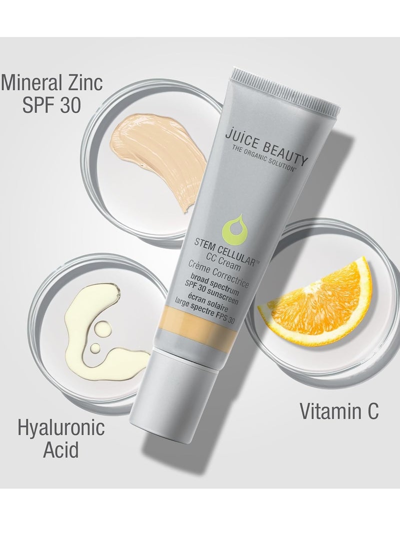Juice Beauty Stem Cellular CC Cream with Zinc SPF 30, Color-Correcting Face Moisturizer, 1.7 Fl Oz