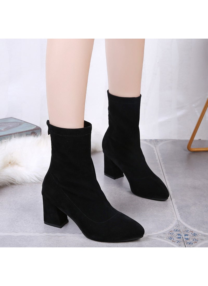 Autumn Winter Short Boots for WomenBlack 6.5cm Black 6.5cm