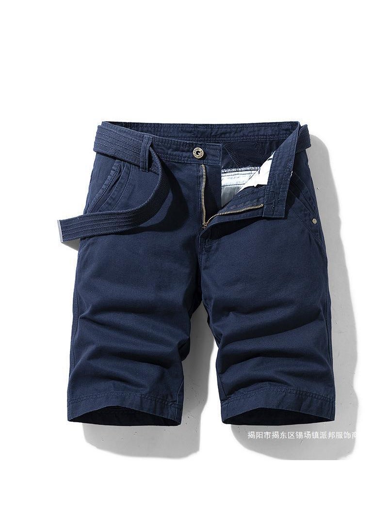 Mens Loose-Fit Cargo Shorts for Beach Tennis Basketball Dark blue