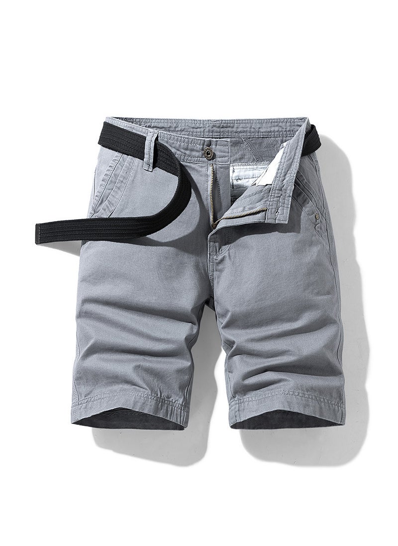 Mens Loose-Fit Cargo Shorts for Beach Tennis Basketball Gray