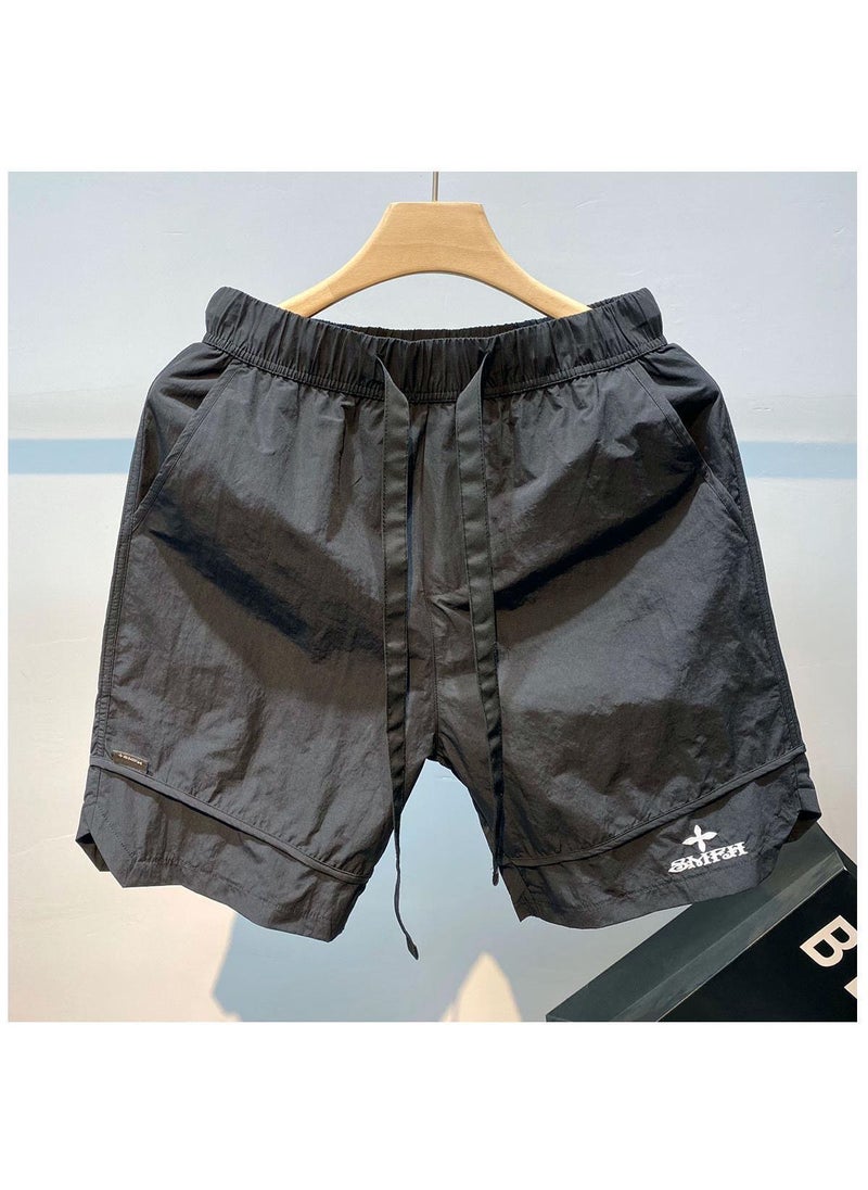 Summer Embroidered Cross Shorts for Men Black