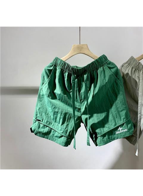 Summer Embroidered Cross Shorts for Men Green