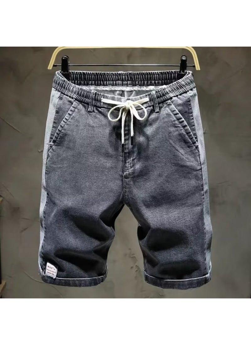 Trendy Slim-Fit Japanese Denim Shorts Blue