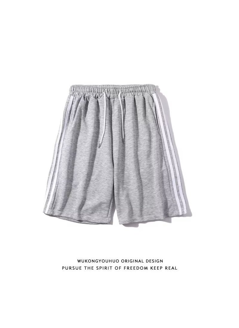 Summer Stripe Casual Shorts Mens Korean Loose Fit White