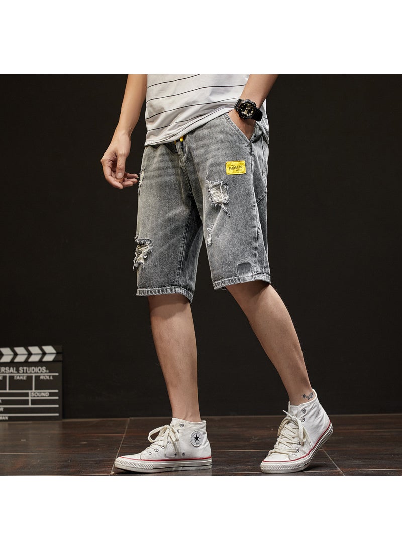 Mens Summer Lightweight Denim Shorts Casual Trendy Blue