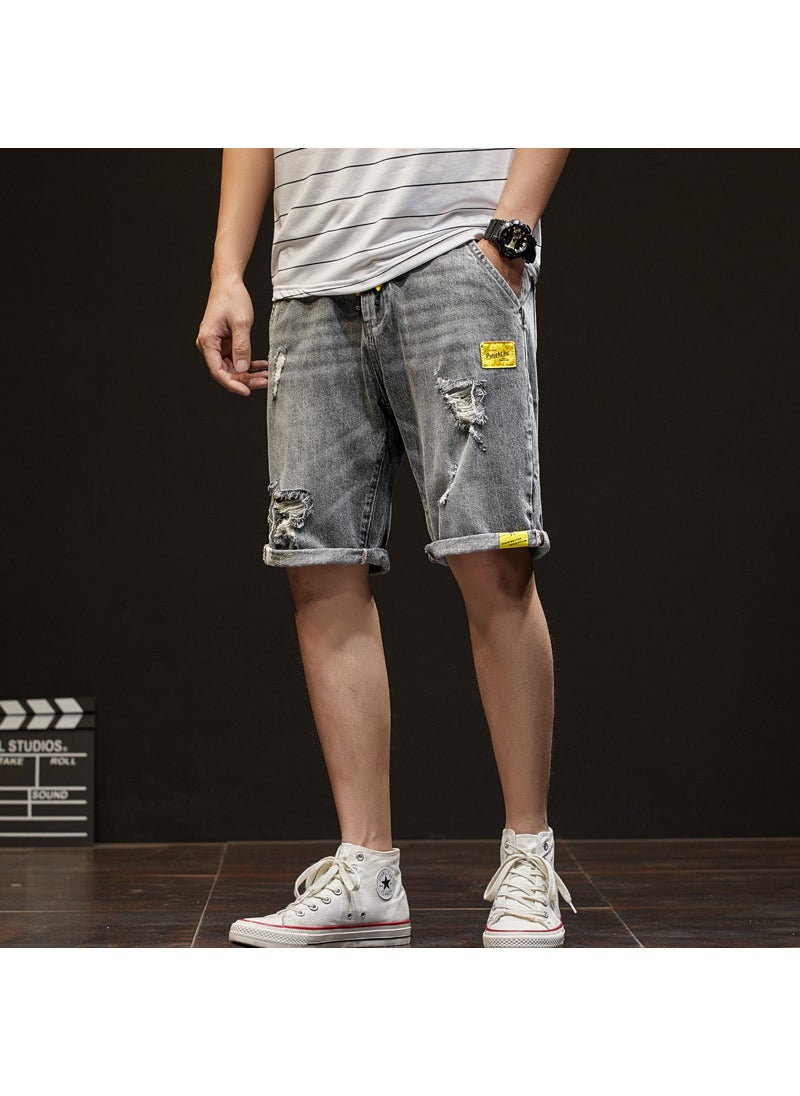 Mens Summer Lightweight Denim Shorts Casual Trendy Blue