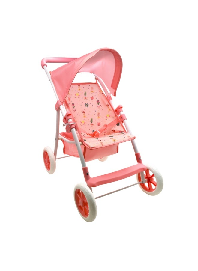 Deluxe 4 Wheel Folding Stroller For Dolls Up To 22 inch from Peterkin gift for kids of Age above 3 years