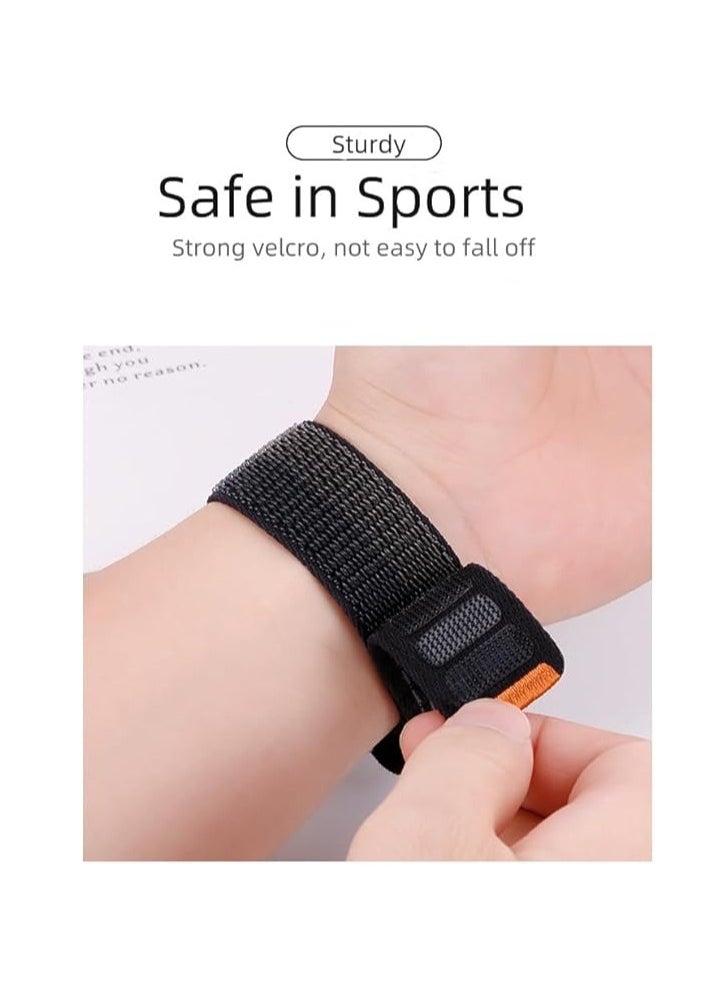 Apple Watch Strap 46mm 45mm 44mm 49mm Men  Braided Sport Loop Band for IWatch Series 10 9 8 7 6 5 4 3/SE 2/Ultra 2  Breatheable Nylon Fabric Velcro Strap Green