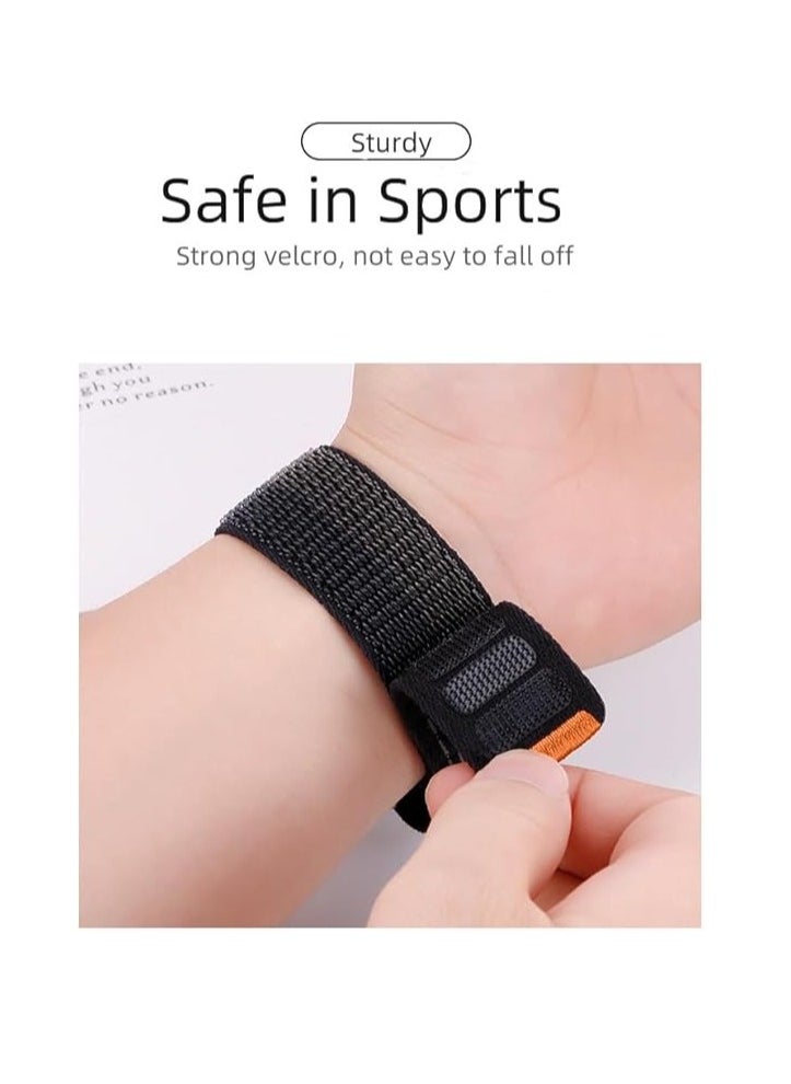 Apple Watch Strap 46mm 45mm 44mm 49mm Men  Braided Sport Loop Band for IWatch Series 10 9 8 7 6 5 4 3/SE 2/Ultra 2  Breatheable Nylon Fabric Velcro Strap Gray
