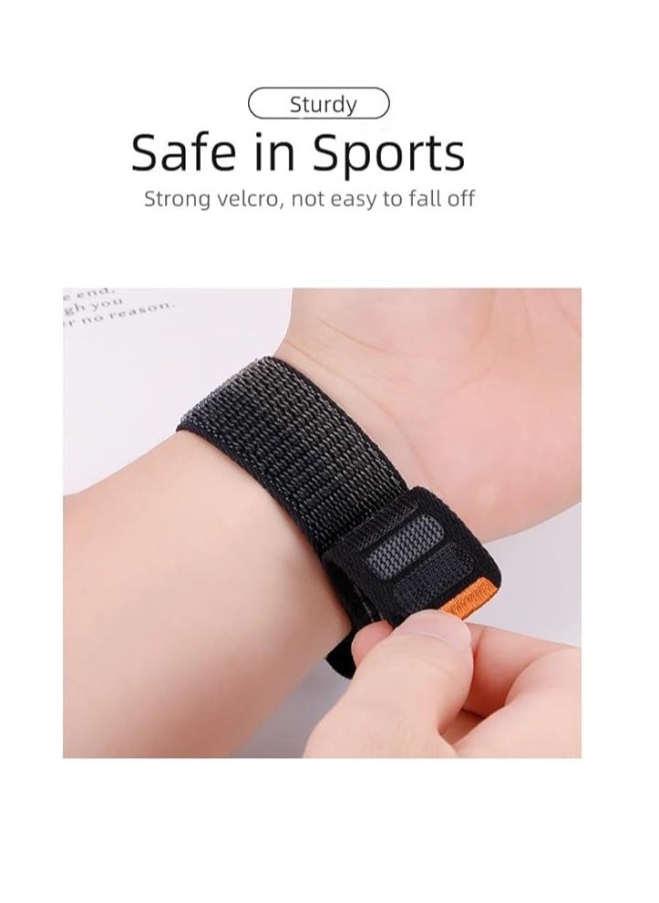 Apple Watch Strap 46mm 45mm 44mm 49mm Men  Braided Sport Loop Band for IWatch Series 10 9 8 7 6 5 4 3/SE 2/Ultra 2  Breatheable Nylon Fabric Velcro Strap Midnight Blue