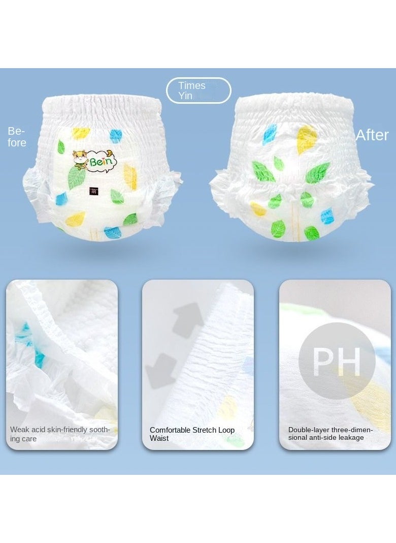 Beiyin diapers, ultra soft instant suction pull-up pants, baby growth walking pants diaper size XXXL 38 pieces