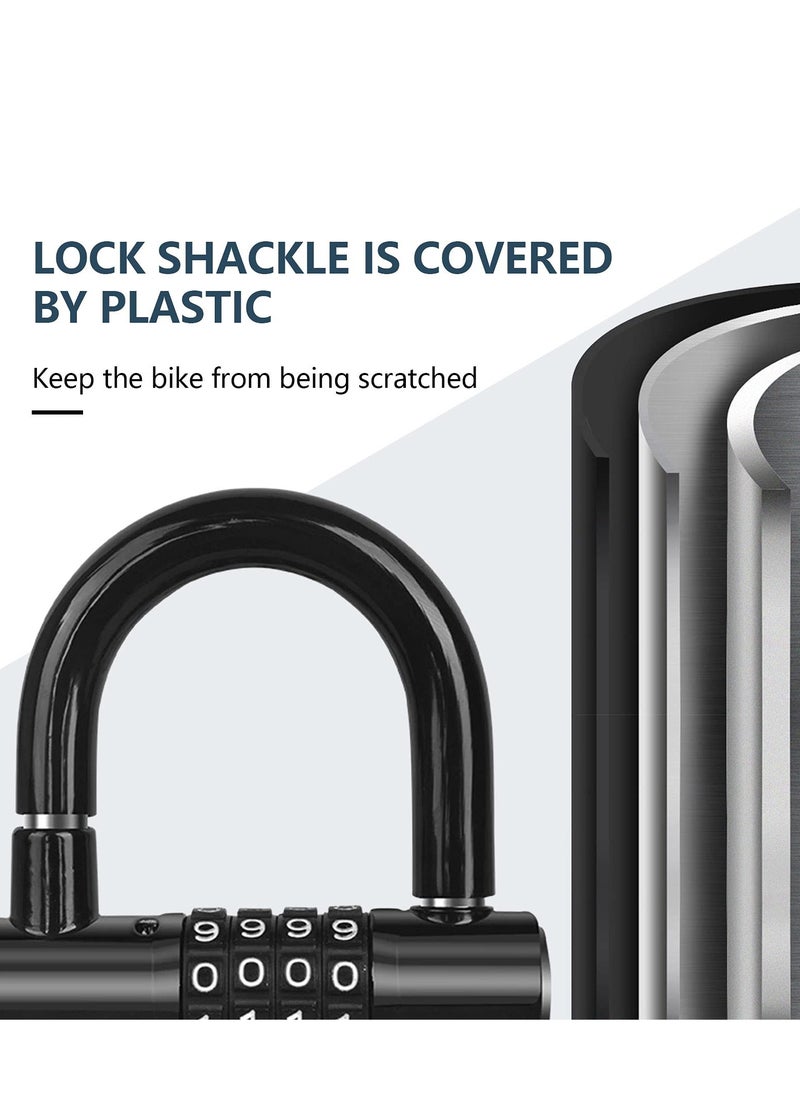 Bike Lock, Heavy Duty Outdoor Waterproof Lock with Resettable Code, Digit Combination Padlock, 4 Digit Code Lock Anti Theft for Gates, Mountain Bike, Scooter Gym, School, Shed Lockers