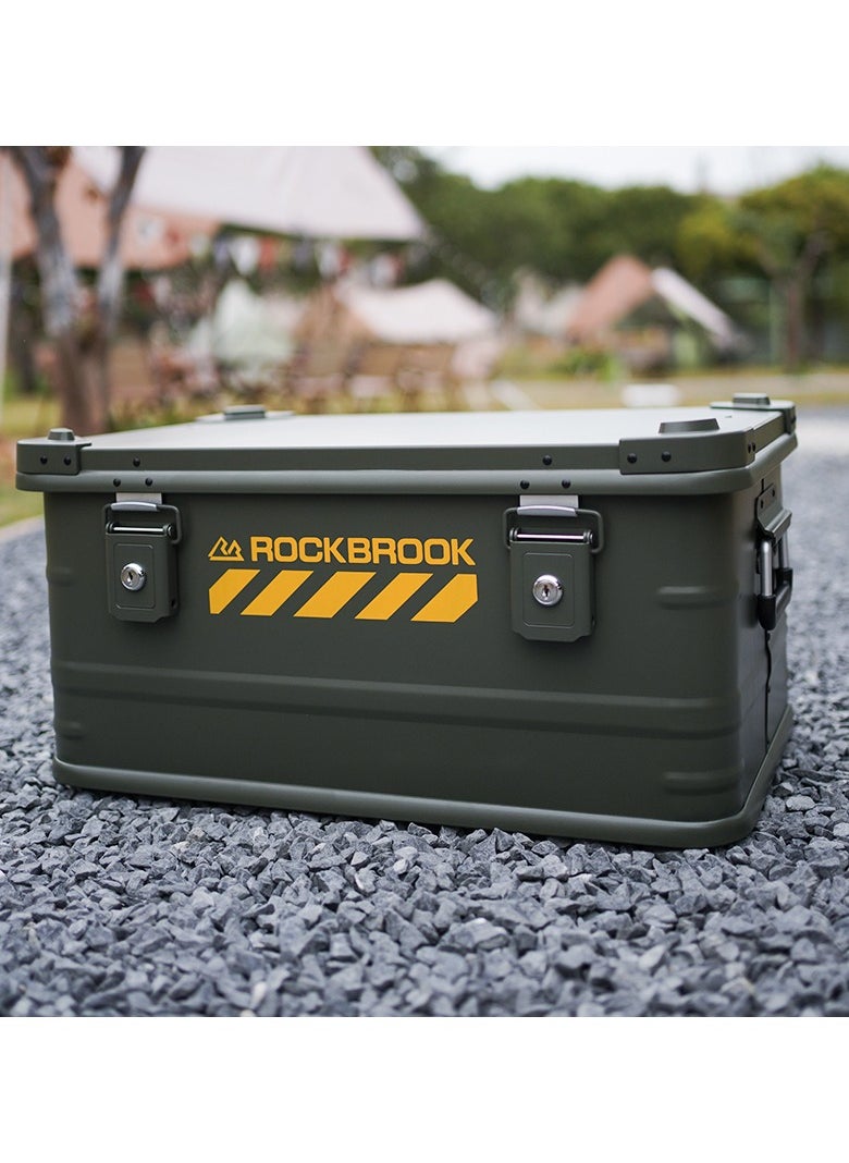 Portable Storage Box 50L Camping Hand Box with Lock Green