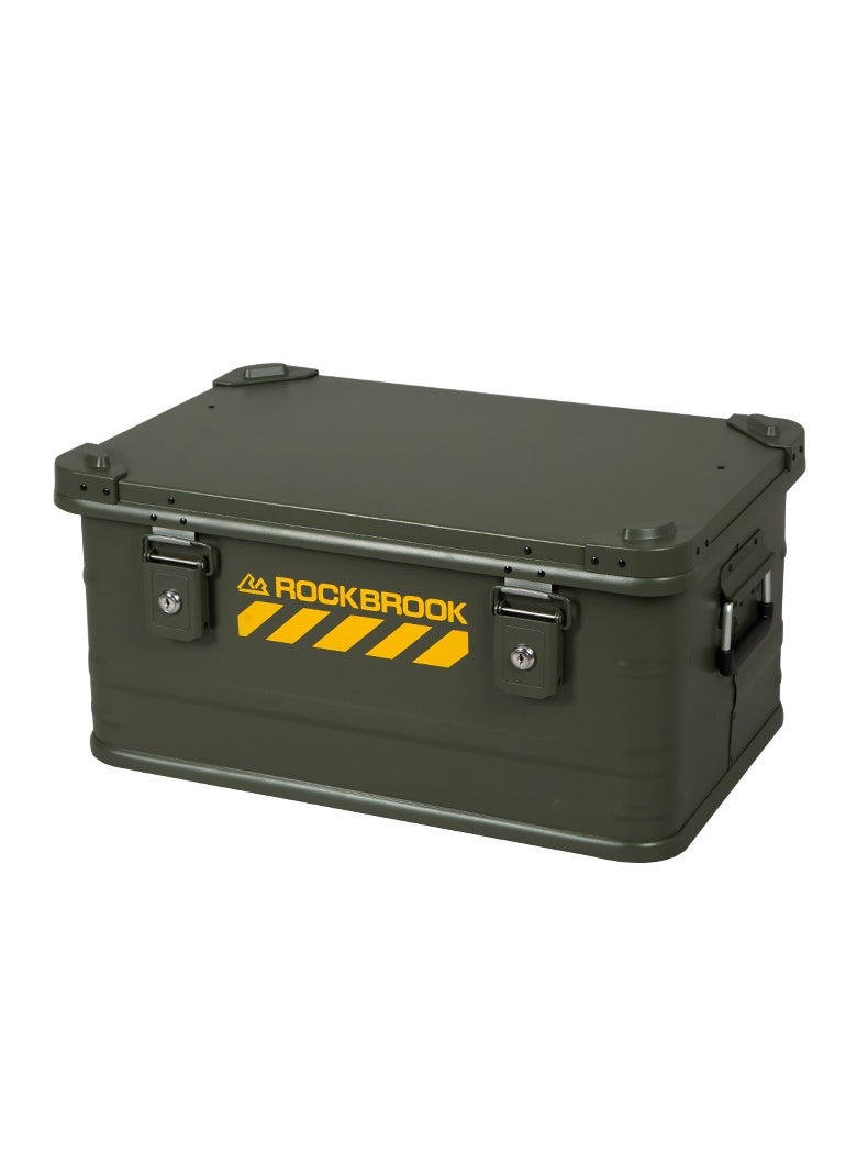 Portable Storage Box 50L Camping Hand Box with Lock Green