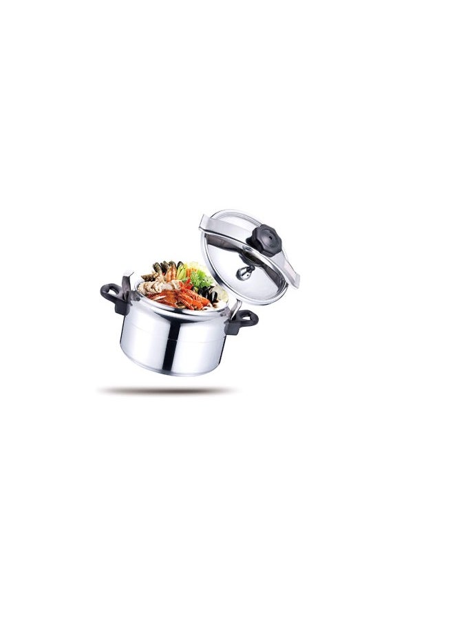 HTH 20L Pressure Cooker Aluminum for Household, Super-pressure Cooker Secure Cookerware, Silver