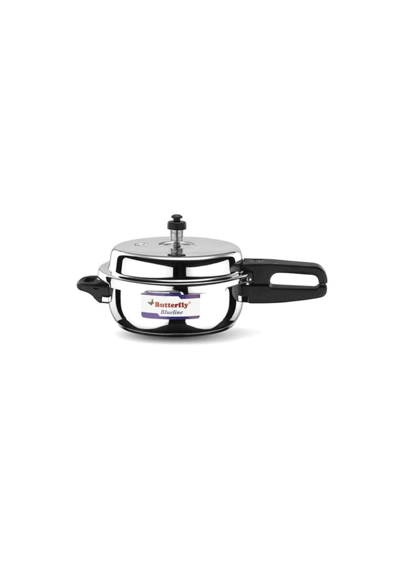 Butterfly Aluminum Blue Line Inner Lid Pressure Cooker, Silver, 2 liter