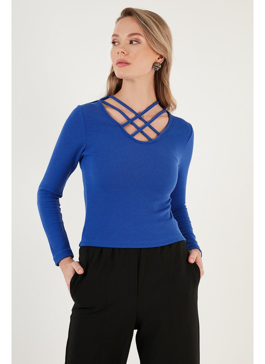 Slim Fit Collar Detailed Blouse Women's Blouse 5865583