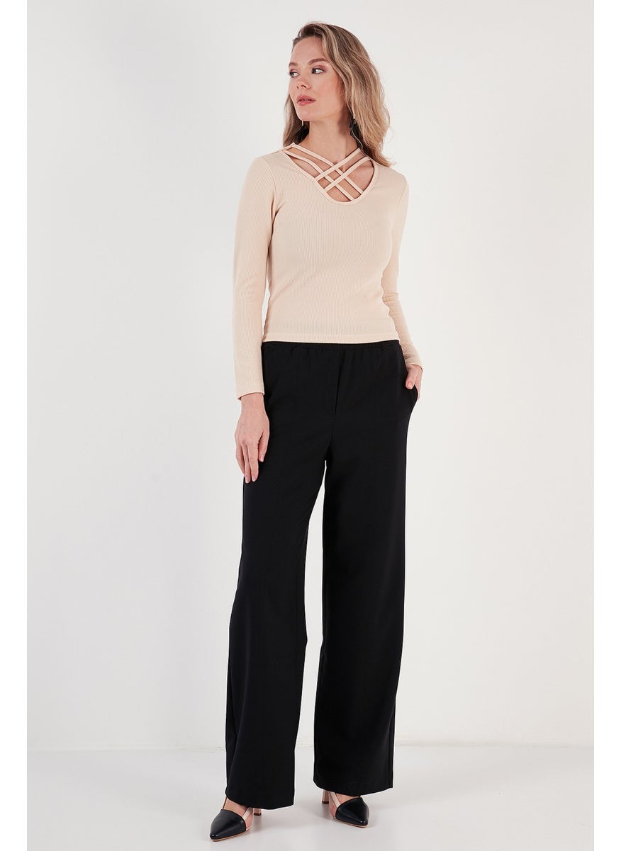 Slim Fit Collar Detailed Blouse Women's Blouse 5865583