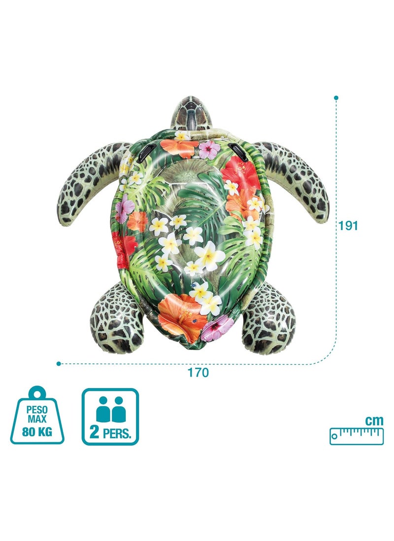 Water Toy Row Float Water Inflatable Turtle Toy Floating Row Inflatable Swimming Pad Water Cushion Summer Portable Swimming Pool Beach Swimming Pool Decoration Adults Children