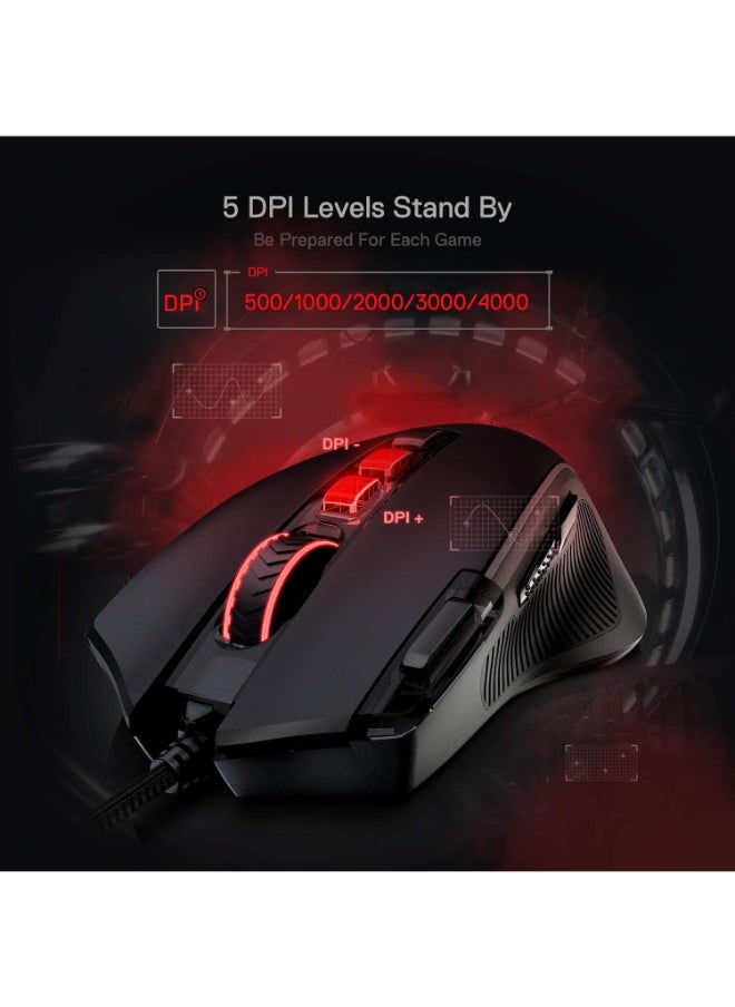 Predator Wired Gaming Mouse, Black, M612-Rgb