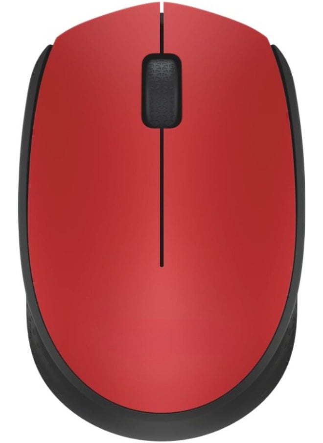 M171 Wireless Mouse for PC, Mac, Laptop, 2.4 GHz with USB Mini Receiver, Optical Tracking, 12-Months Battery Life, Ambidextrous - Red