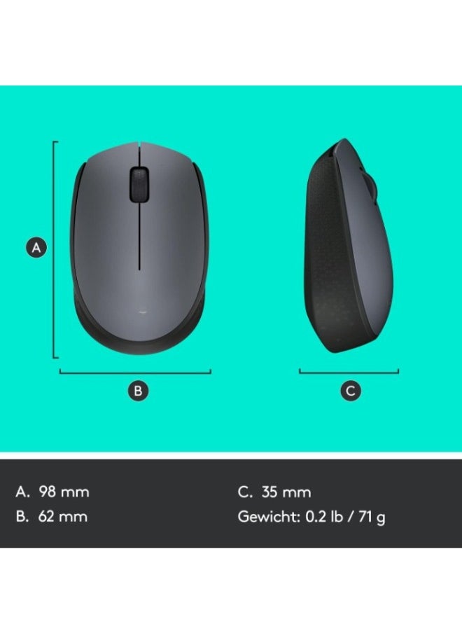 M170 Mouse Radio Optical Grey, Black 3 Buttons