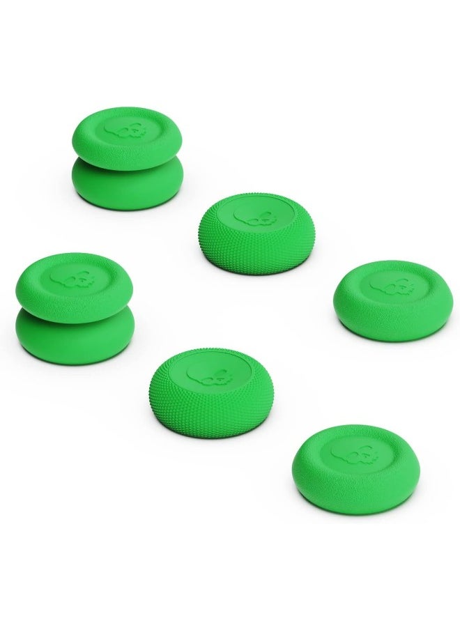 Skin, CQC and FPS Thumb Grip Set Joystick Cap Analog Stick Cap for Nintendo Switch Pro Controller & PS5 / PS4 / Slim/Pro Controller - Neon Green, 3Pairs(6pcs)