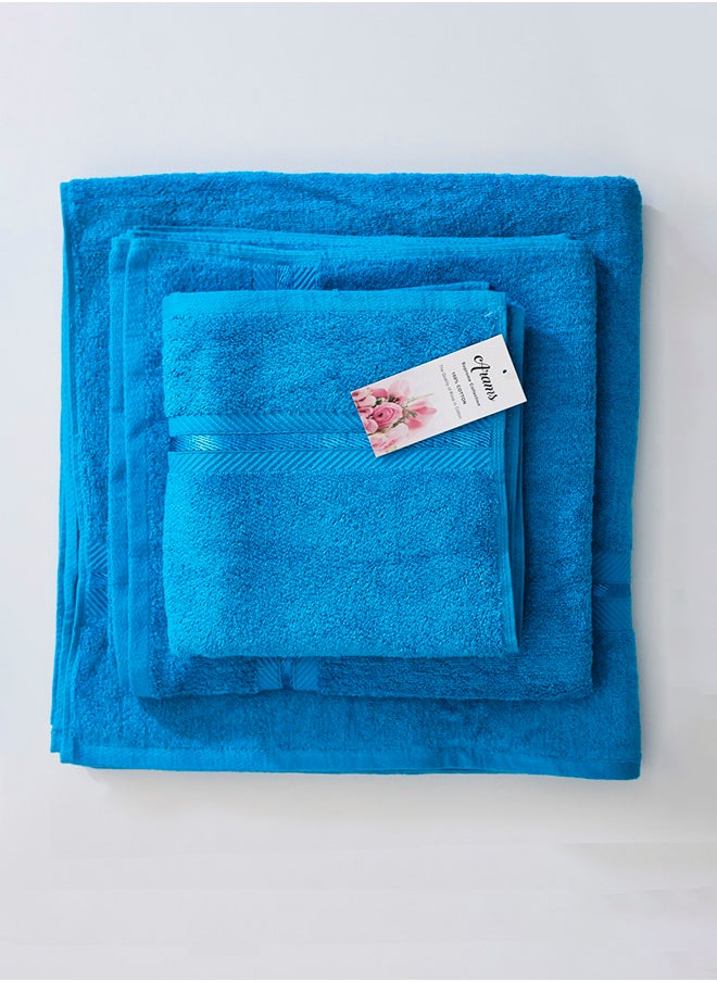 Arams Supreme 3-Piece 100% Combed Cotton 550 GSM Quick Dry Highly Absorbent Thick Soft Hotel Quality For Bath And Spa Bathroom Towel Set  1xBath Sheet (90x180 cm), 1xBath Towel (70x140 cm), 1xHand Towel (50x100 cm) Sky Blue Color