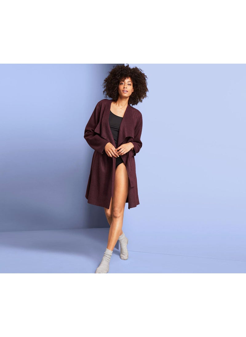 Women Soft Bathrobe, Bordeaux