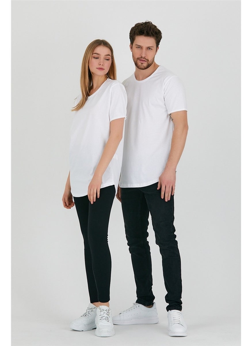 Cool Style White Unisex Sloppy Collar Loose T-SHIRT-TCPS001R2501S