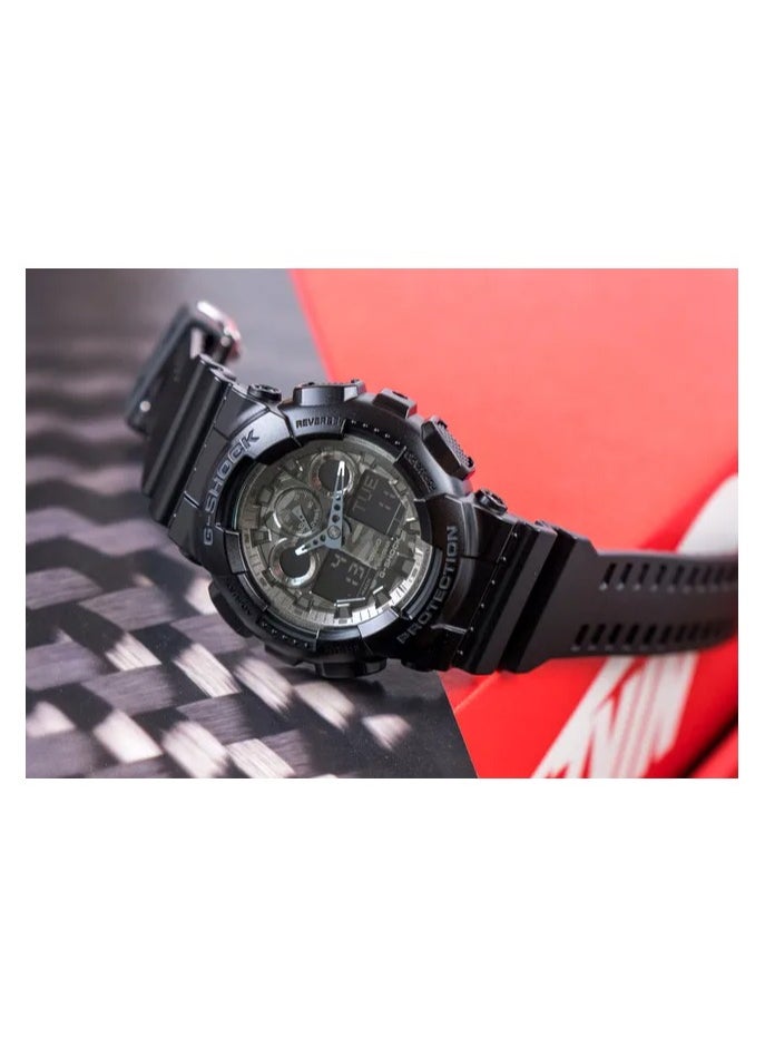 Casio G-Shock Watch - GM-100CF-1ADR Black Dial, Black Band