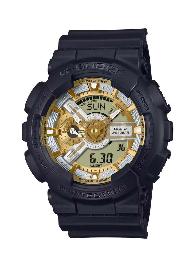 Casio G-Shock GA-110CD-1A9 Analog Digital Gold Tone Black Band Men's Sport Watch