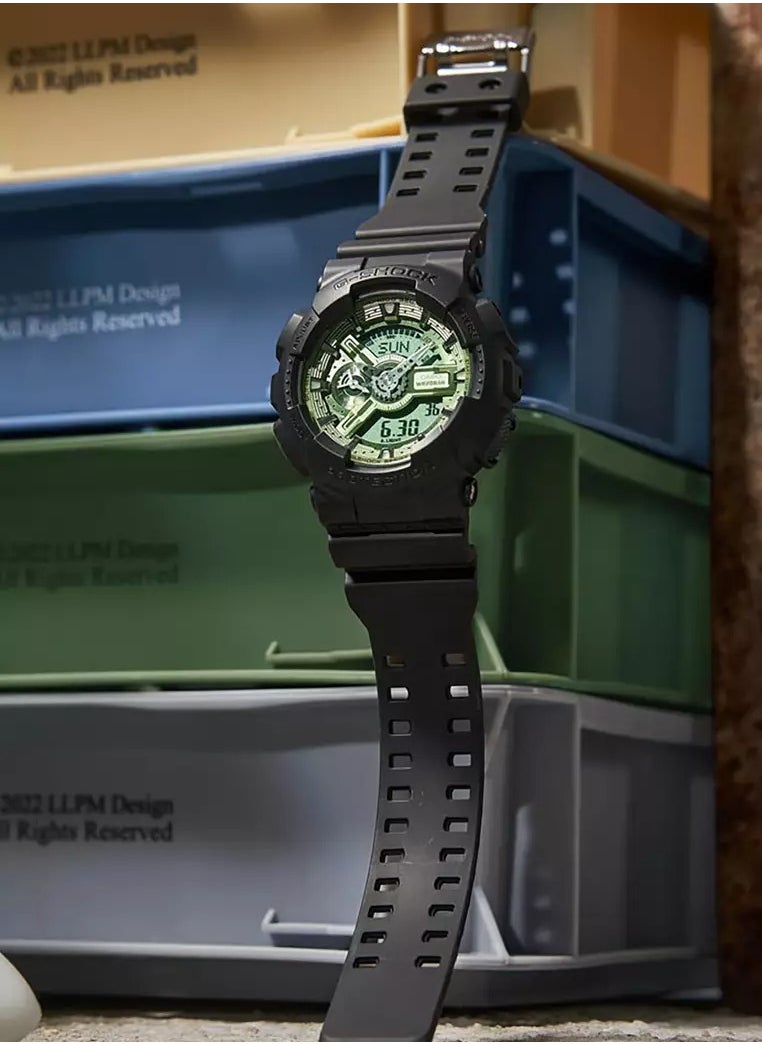 GA-110CD-1A3 Big G-SHOCK Watch Black with Sage Green Face