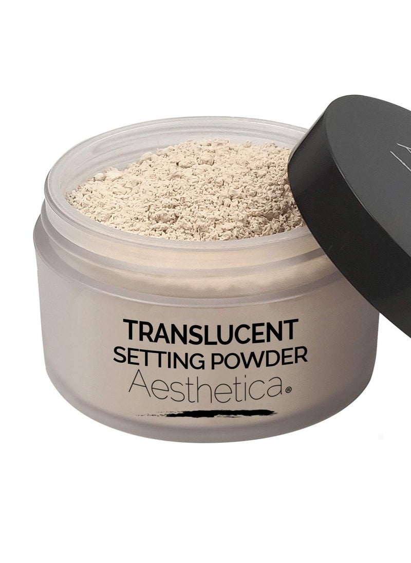 Aesthetica Translucent Setting Powder – Matte Finishing Makeup Loose Setting Powder – Flash Friendly Translucent Powder Foundation - Loose Face Powder Includes Velour Puff