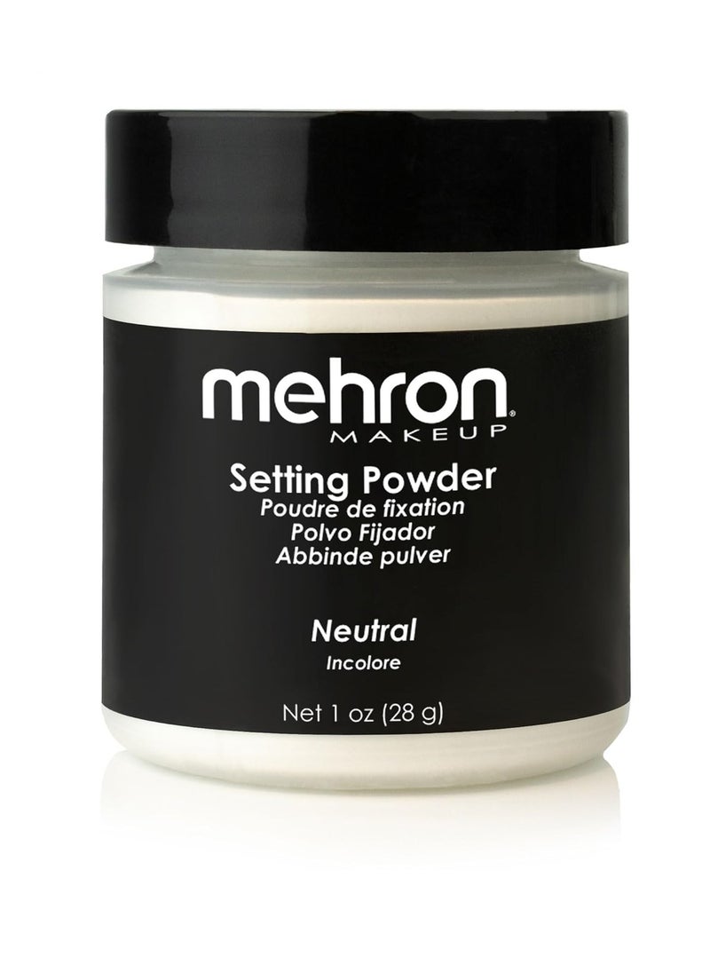 Mehron Makeup Setting Powder | Loose Powder Makeup | Loose Setting Powder Makeup Perfect for Halloween 1 oz (28 g) (Neutral)