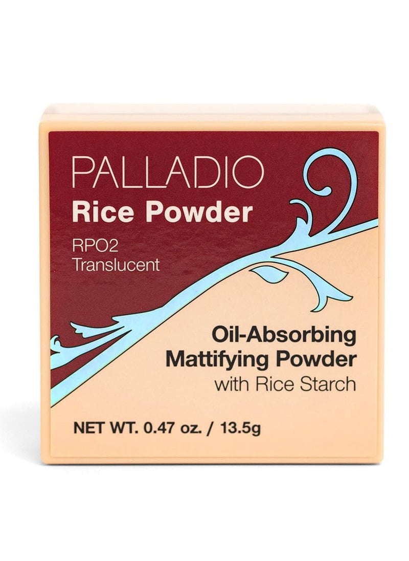 Palladio Rice Powder, Translucent, Loose Setting Powder, Absorbs Oil, Leaves Face Looking and Feeling Smooth, Helps Makeup Last Longer For a Flawless, Fresh Look