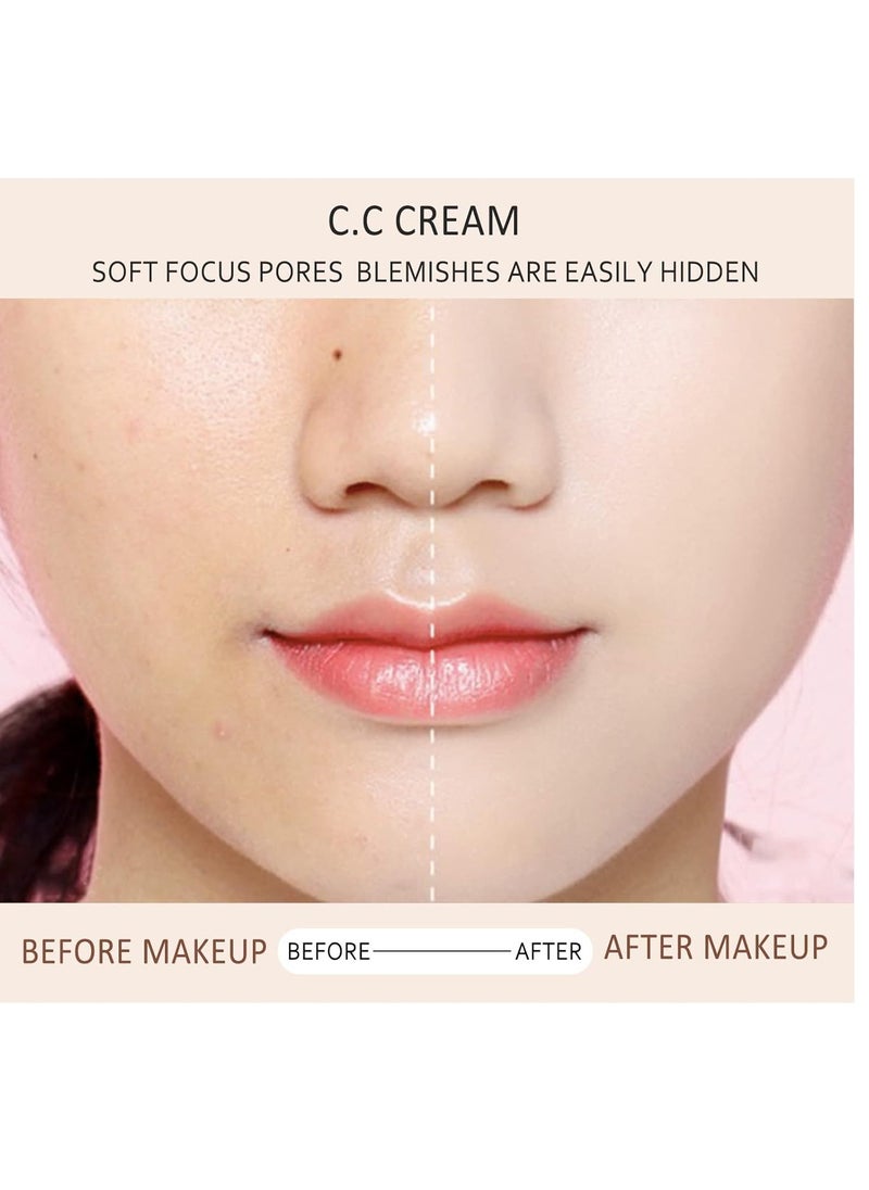 Skin Tone Adjusting CC Cream SPF 50, 2022 New Cosmetics CC Cream, Colour Correcting Self Adjusting for Mature Skin (Natural Color)