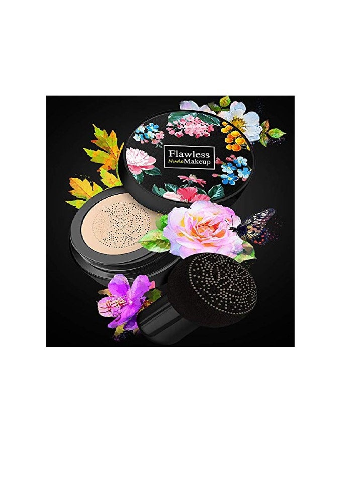 Mushroom Head Air Cushion CC Cream,BB Cream Makeup Foundation,Moisturizing Concealer Long Lasting Full Coverage Waterproof Foundation (Natural)