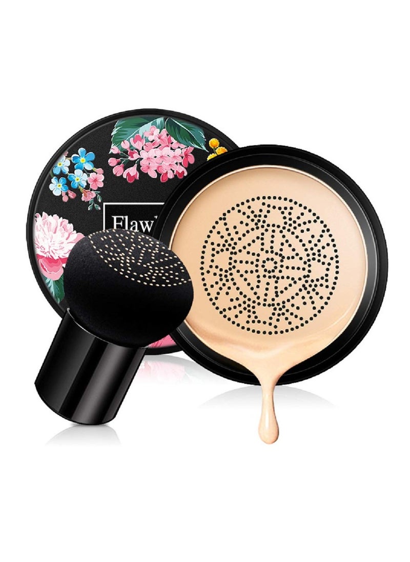 Mushroom Head Air Cushion CC Cream,BB Cream Makeup Foundation,Moisturizing Concealer Long Lasting Full Coverage Waterproof Foundation (Natural)