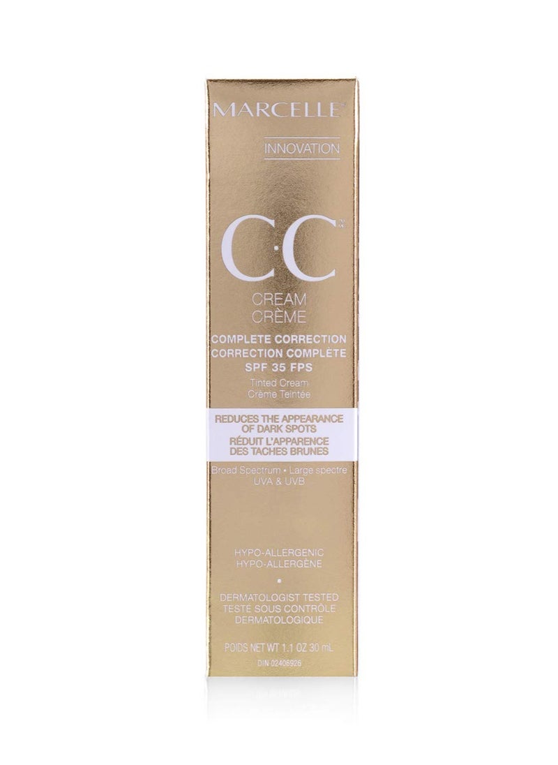 Marcelle CC Cream SPF 35, Golden Glow Universal Tint, Skin Enhancer, Paraben-Free, 1 Fl. Oz.